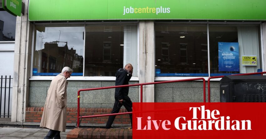 UK unemployment rate drops unexpectedly, but wage growth hits two-year low – business live | Business